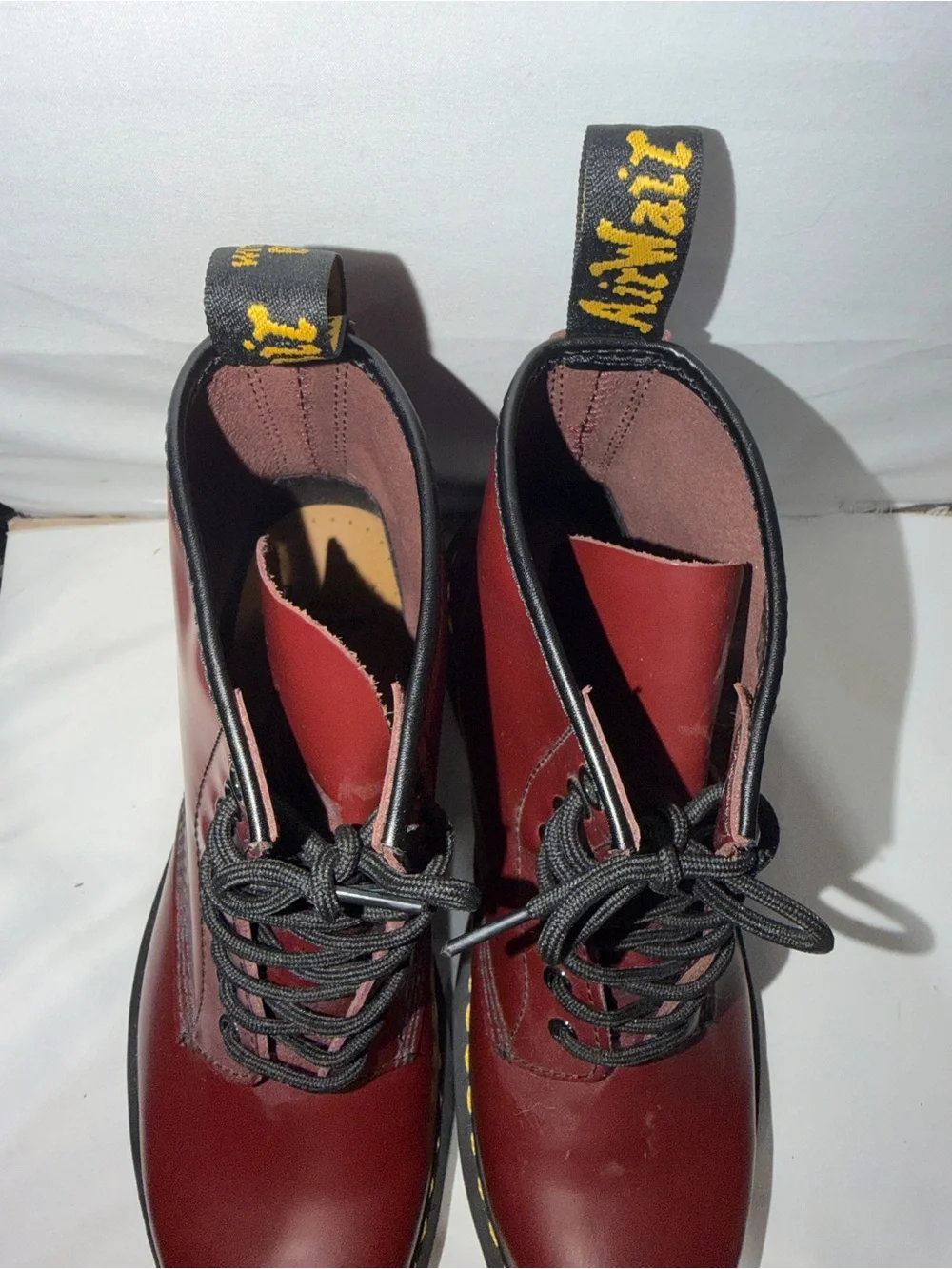 Dr. Martens 1460 Smooth Leather Lace Up Boots Burgundy Leather Boot Cherry Red